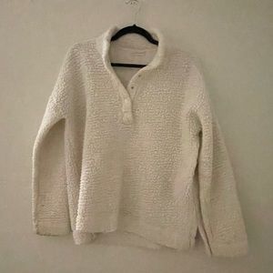 White, fuzzy, teen coat